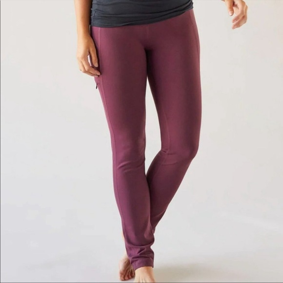 Duluth trading noga XL x 31 Leggings maroon red slim leg yoga pants comfort